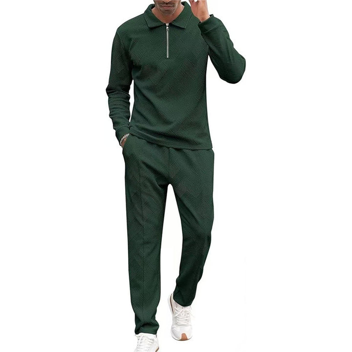 Men's casual leisure sweat set with textured fabric Lisslune