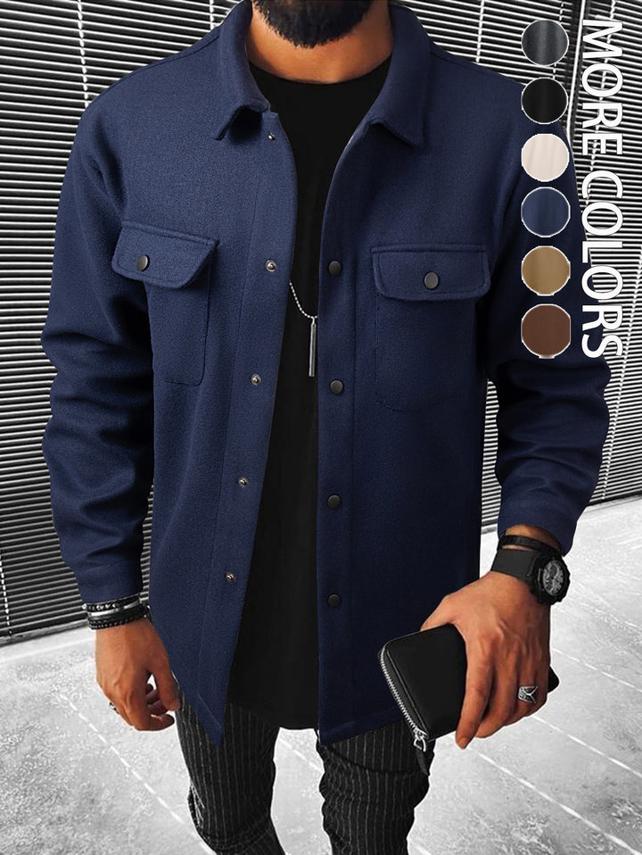 Men's stylish overshirt jacket with practical pockets and modern button design Lisslune