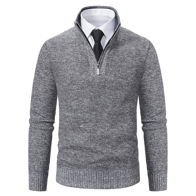 Men's sweater with modern zipper and structured surface Lisslune