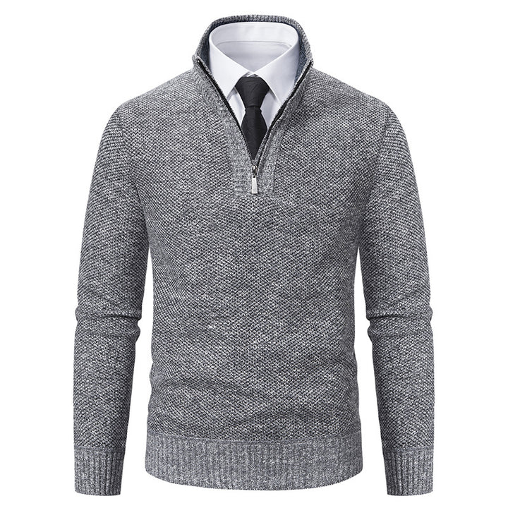 Men's sweater with modern zipper and structured surface Lisslune