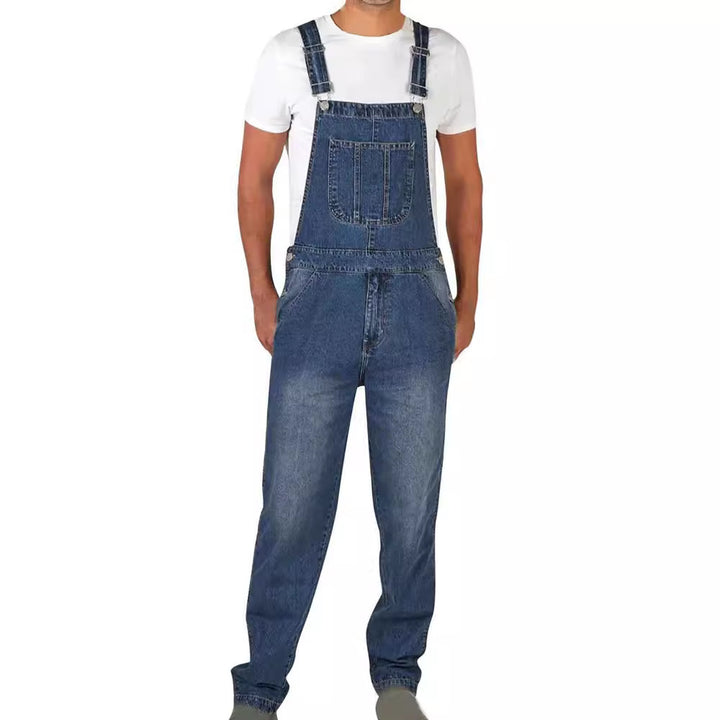 Herren Denim-Latzhose im lässigen Schnitt mit verstellbaren Trägern Lisslune