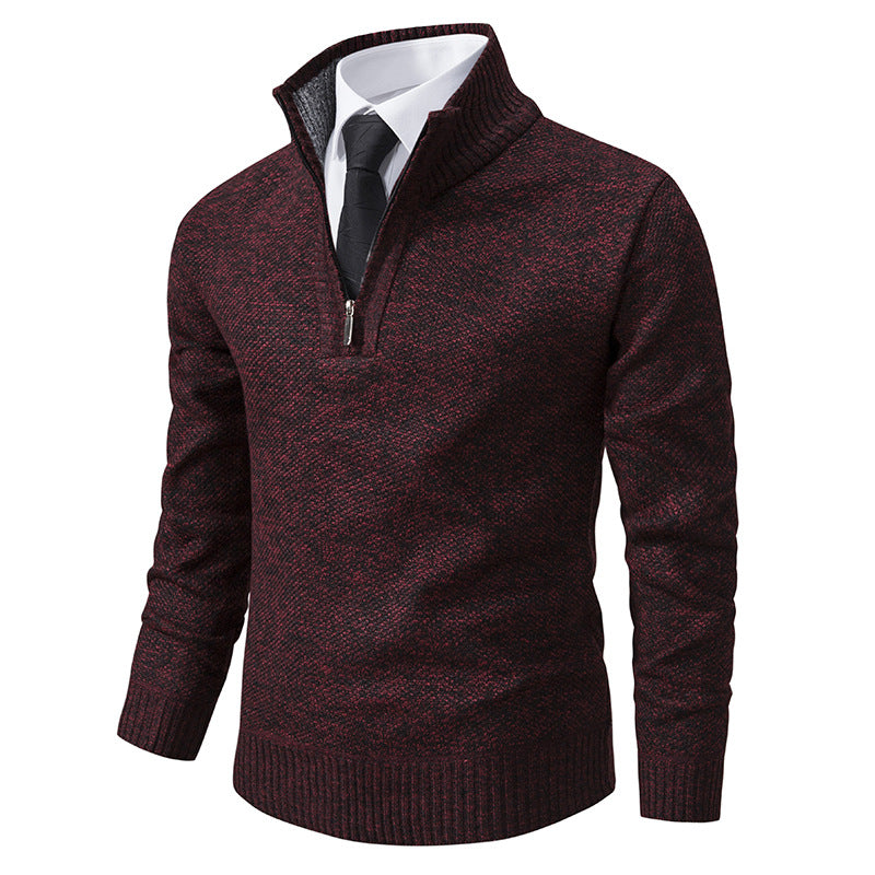 Men's sweater with modern zipper and structured surface Lisslune