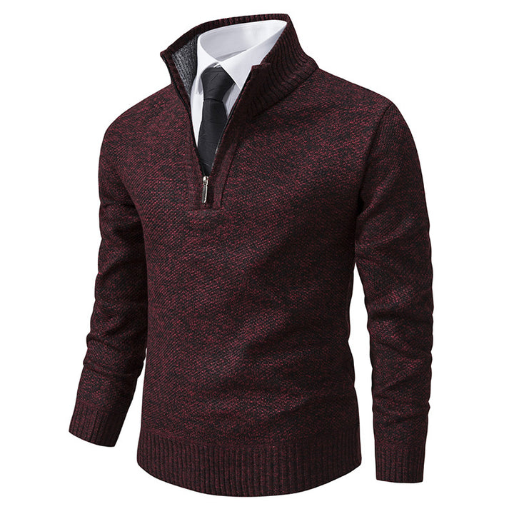 Men's sweater with modern zipper and structured surface Lisslune