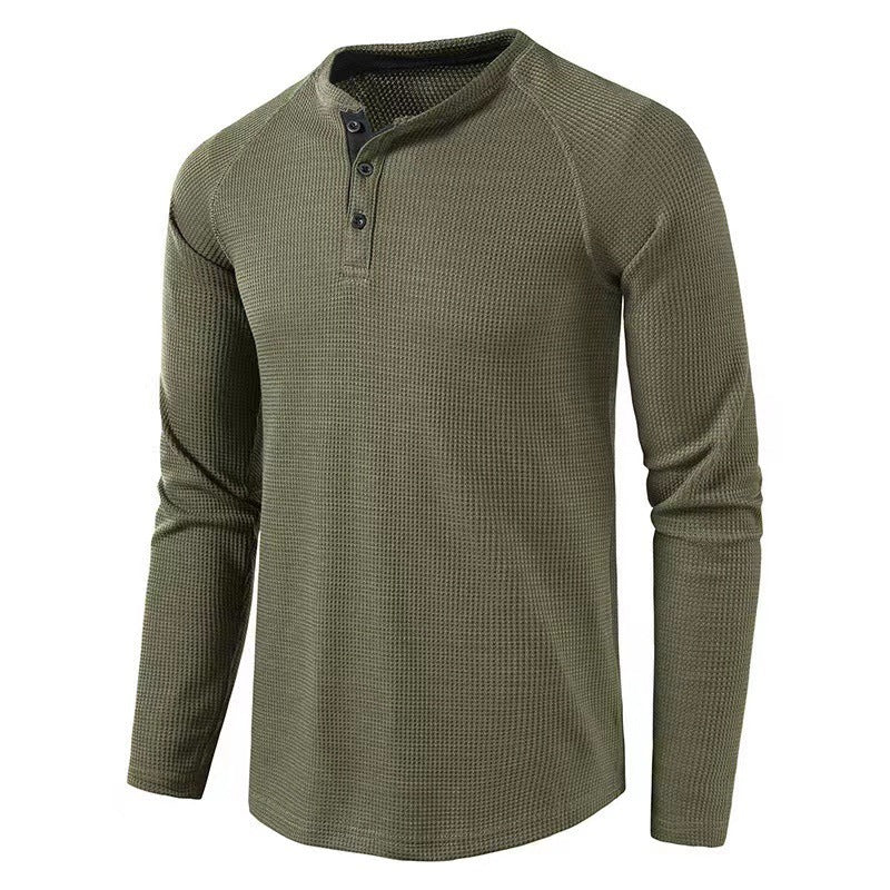 Men's Long Sleeve Shirt with Textured Design Lisslune
