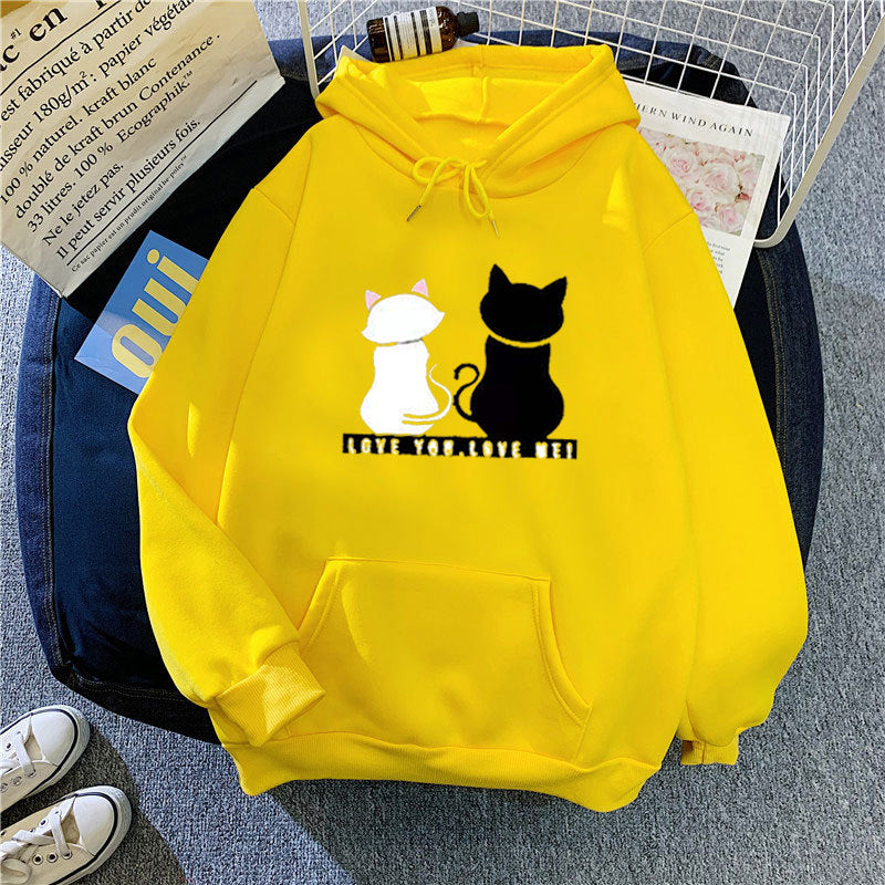 Women's hoodie with cute cat design and casual fit Lisslune