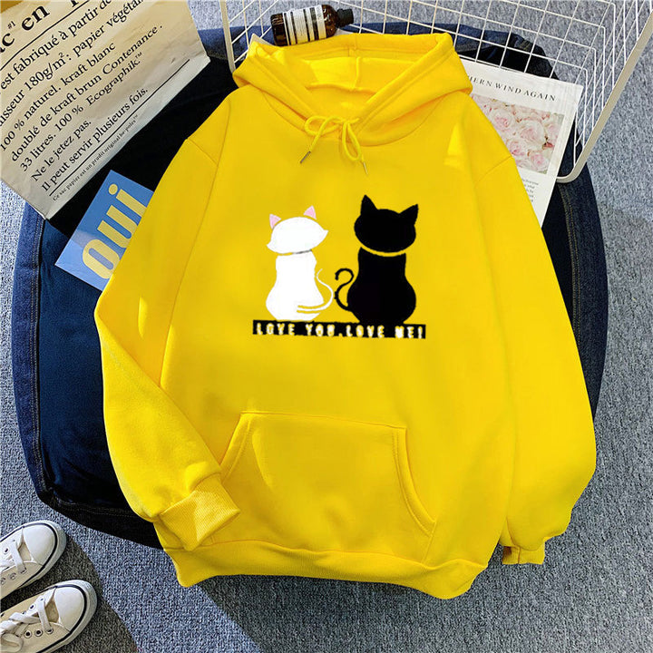 Women's hoodie with cute cat design and casual fit Lisslune