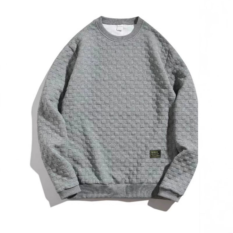 Men's casual textured sweater with round neck and elastic cuffs Lisslune
