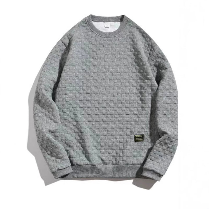 Men's casual textured sweater with round neck and elastic cuffs Lisslune