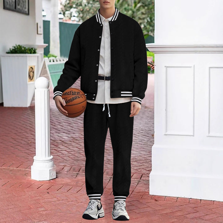 Men's casual knitted college jacket with modern design and comfortable details Lisslune