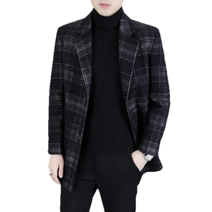 Men's Elegant Blazer In Modern Checked Pattern Lisslune