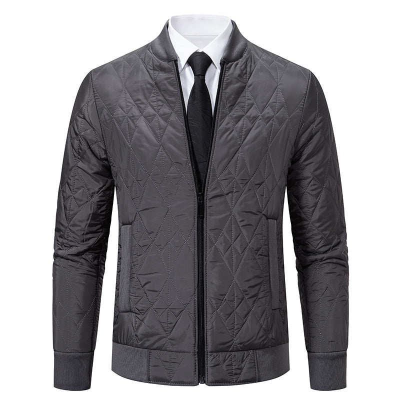 Men's quilted leisure jacket with fashionable design and high collar Lisslune