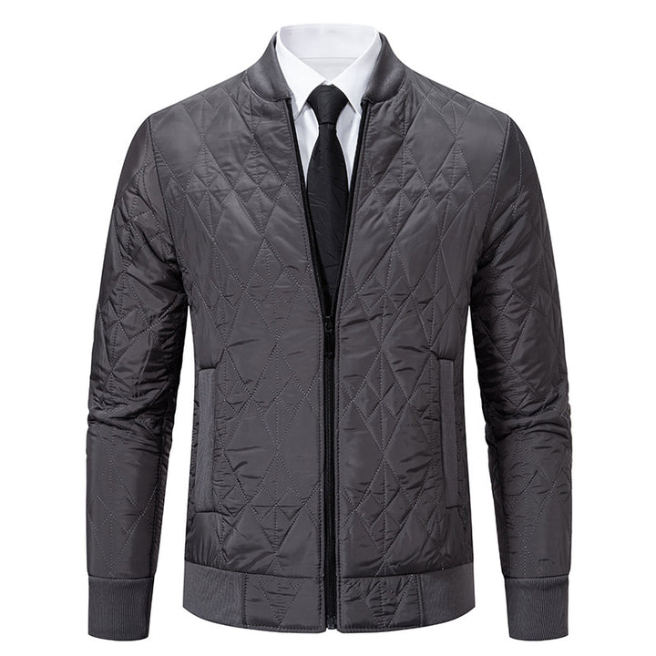 Men's quilted leisure jacket with fashionable design and high collar Lisslune