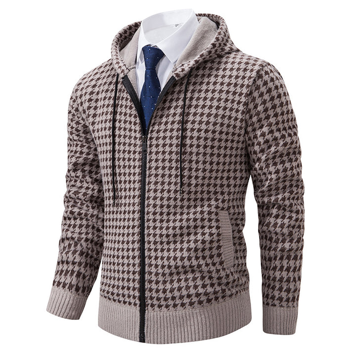Men's elegant and comfortable cardigan with hood Lisslune