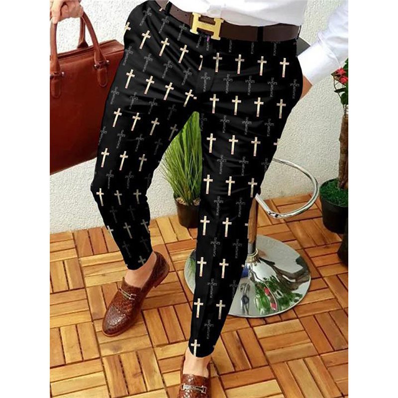 Men's modern cargo pants with cross-pattern and practical cut Lisslune