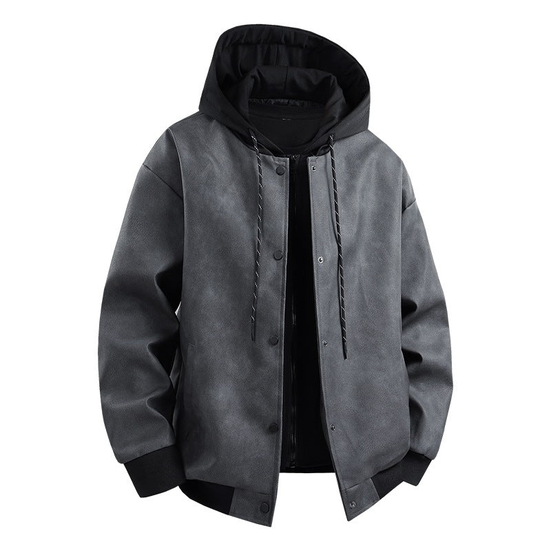 Men's stylish transitional jacket with removable hood and sporty accents Lisslune