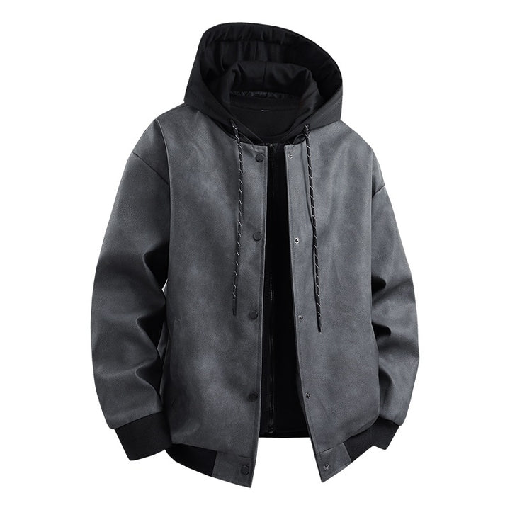 Men's stylish transitional jacket with removable hood and sporty accents Lisslune