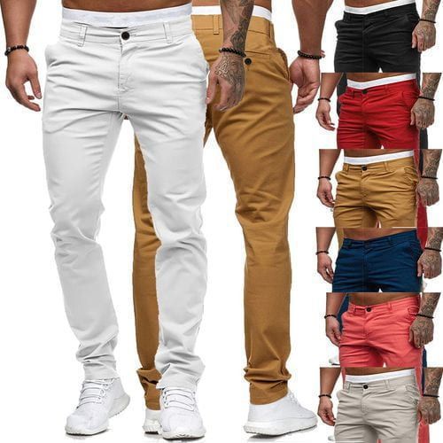 Men's Tailored Slim-Fit Chino Pants Lisslune
