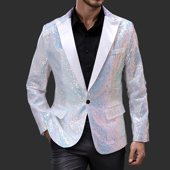 Men's Glamorous Sequin Blazer with Shimmering Effect Lisslune