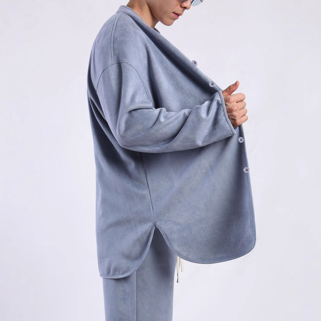 Men's fashionable overshirt jacket with practical chest pocket and modern stand-up collar Lisslune