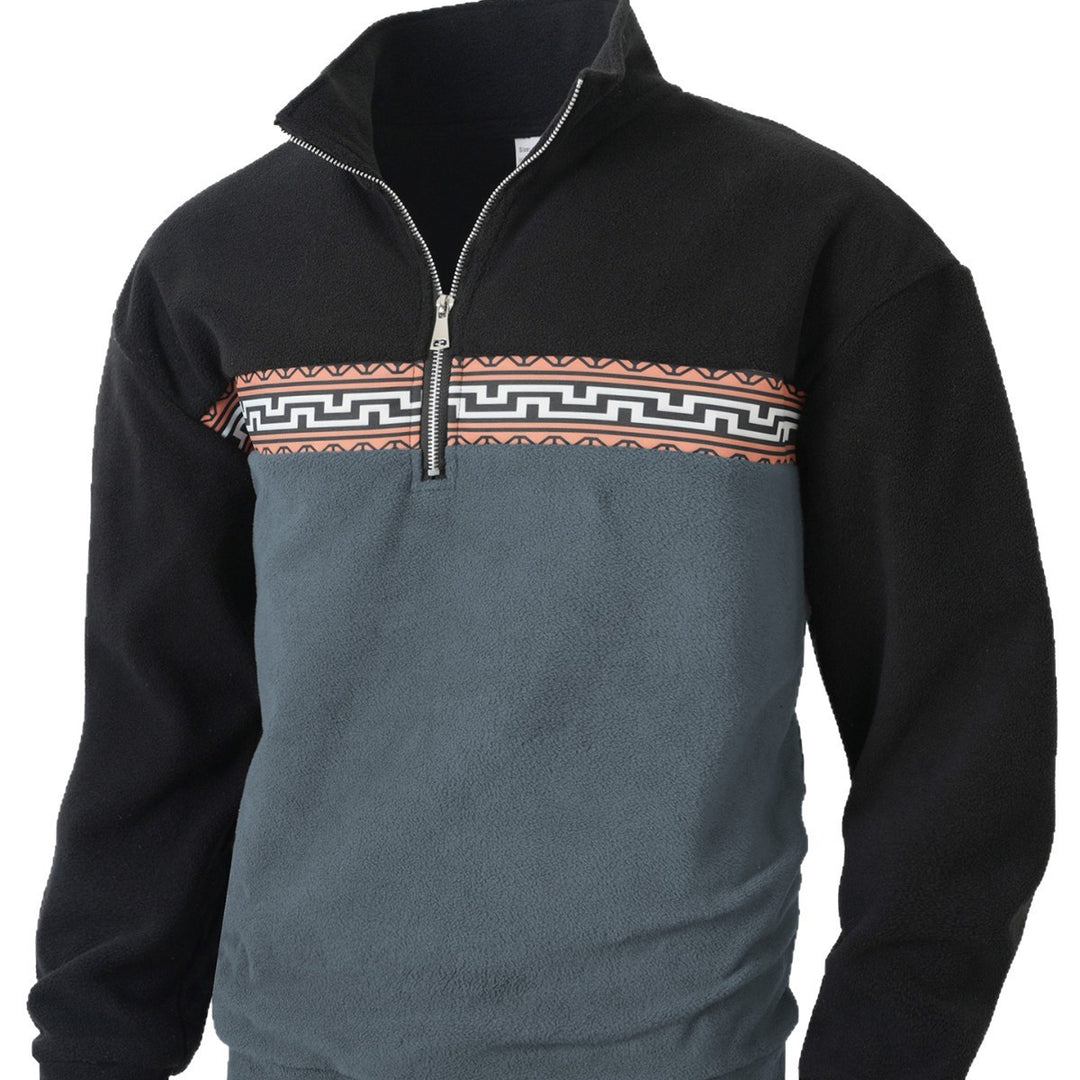 Men's fleece pullover with modern zipper and creative design Lisslune