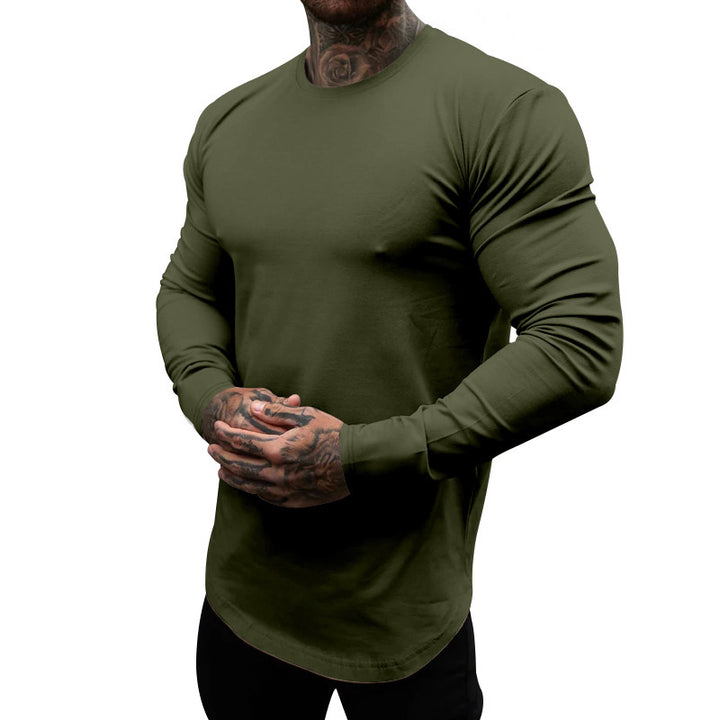 Men's long sleeve shirt made of soft cotton blend with modern cut and round neck Lisslune
