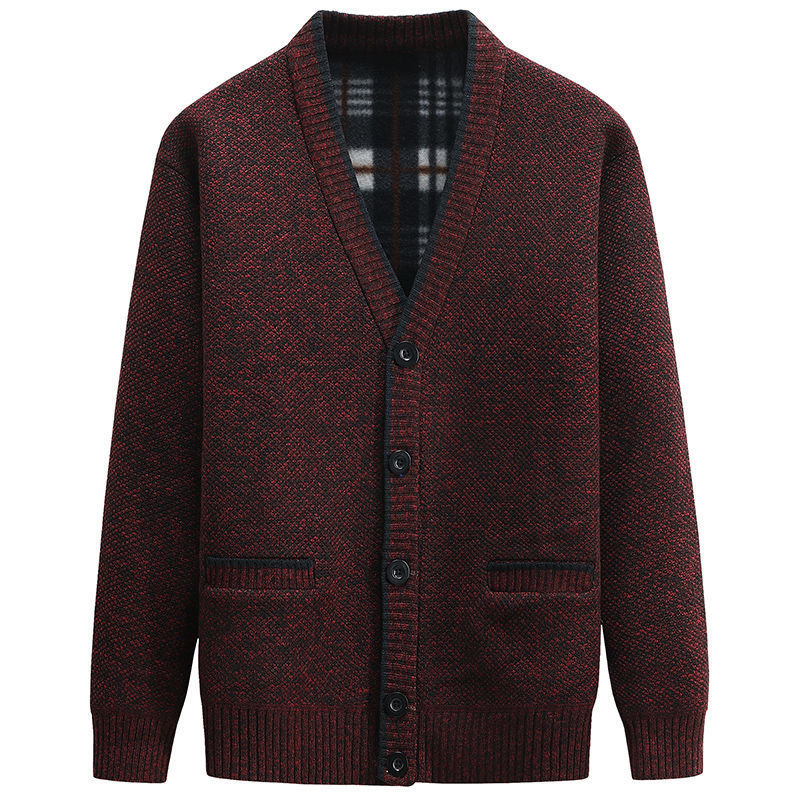 Men's cardigan with V-neck and high-quality details Lisslune