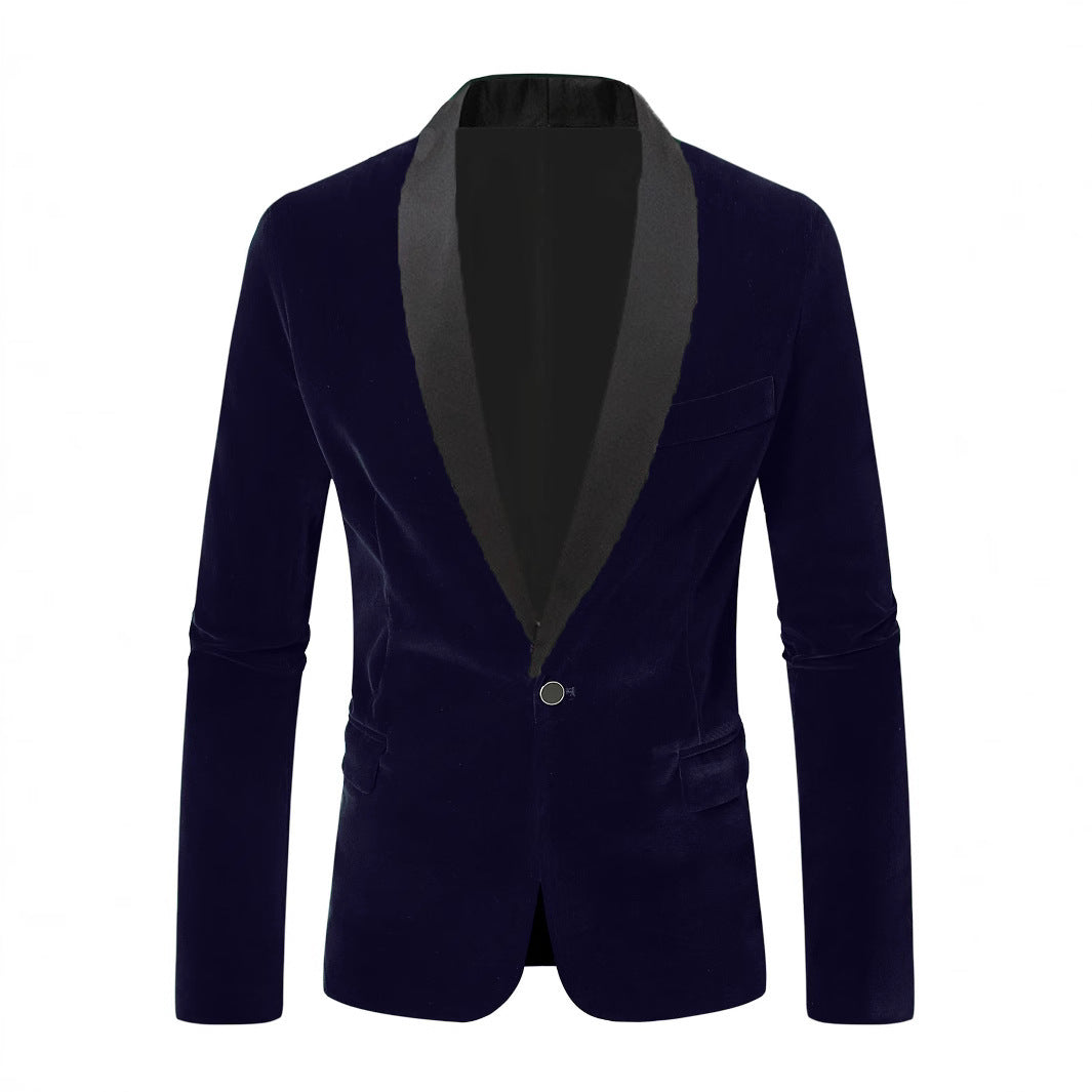 Men's elegant velvet blazer with satin finish Lisslune