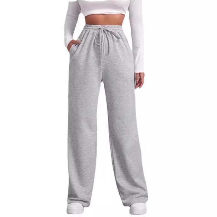 Women's casual leisure pants with a wide cut and elastic waistband Lisslune