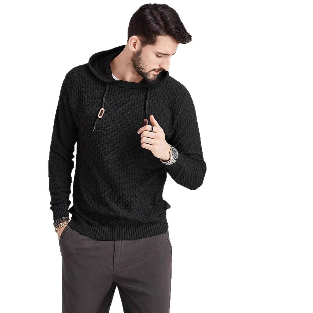 Men's comfortable hoodie with textured design and practical drawstring Lisslune