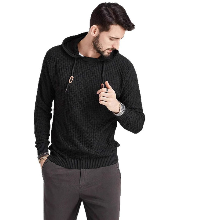 Men's comfortable hoodie with textured design and practical drawstring Lisslune