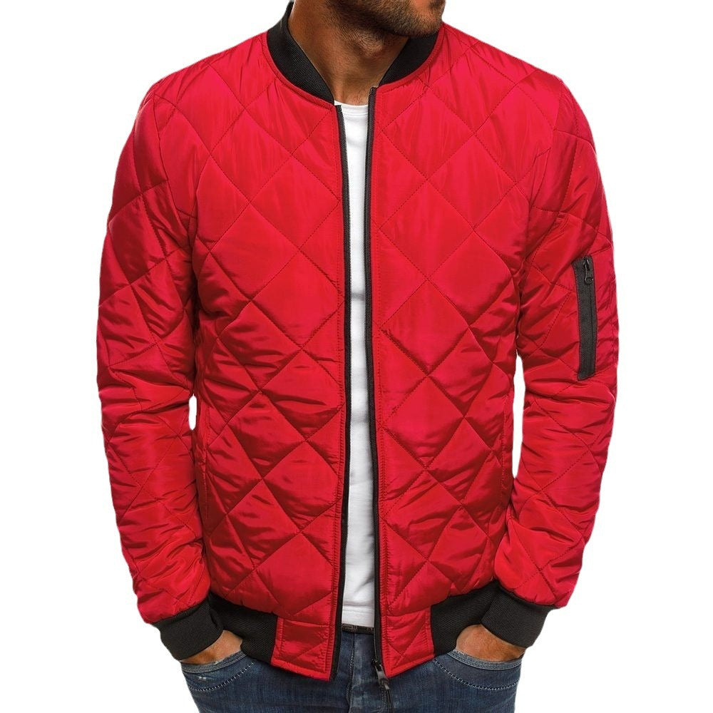 Men's quilted jacket with a high collar and side zip pockets Lisslune