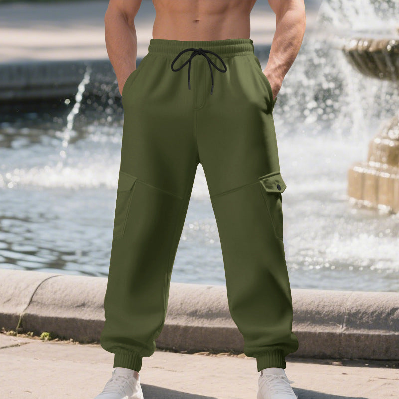 Men's cargo joggers with expanded pockets and elastic waistband Lisslune
