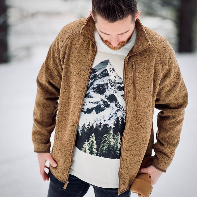 Men's fleece jacket with high collar and practical zip pockets Lisslune