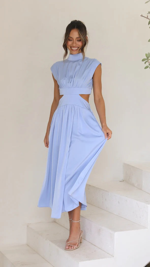 Ladies max dress with creative cut and fitted design