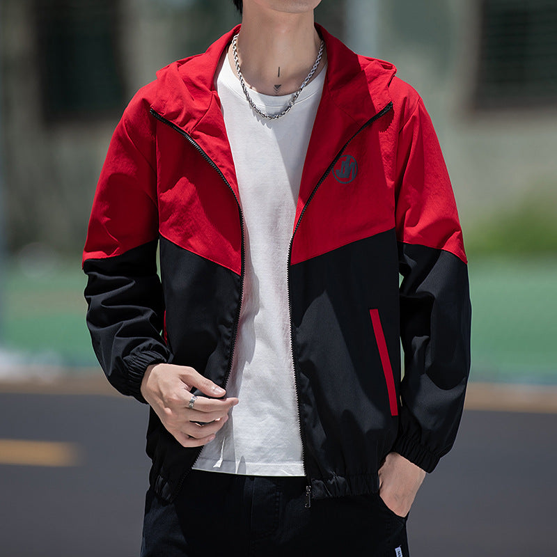 Men's lightweight transitional jacket with hood and elastic cuffs Lisslune