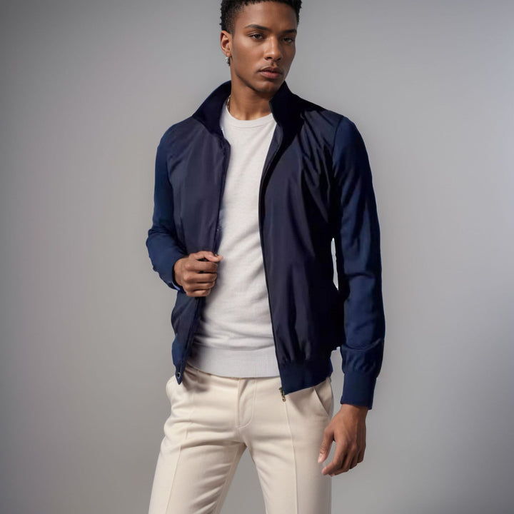 Men's casual summer jacket in minimalist design with practical zip pockets Lisslune