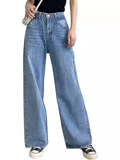 Damen weite Hochtaillen-Jeans mit komfortablem Sitz und lässigem Stil Lisslune