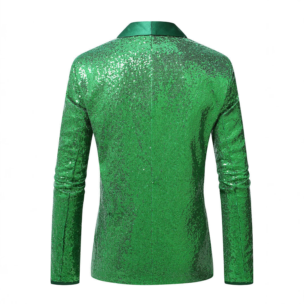 Men's elegant glittering blazer with satin collar section Lisslune