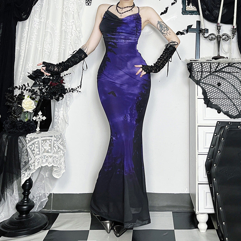 Ladies elegant maxi dress with seductive heart neckline and sophisticated layers