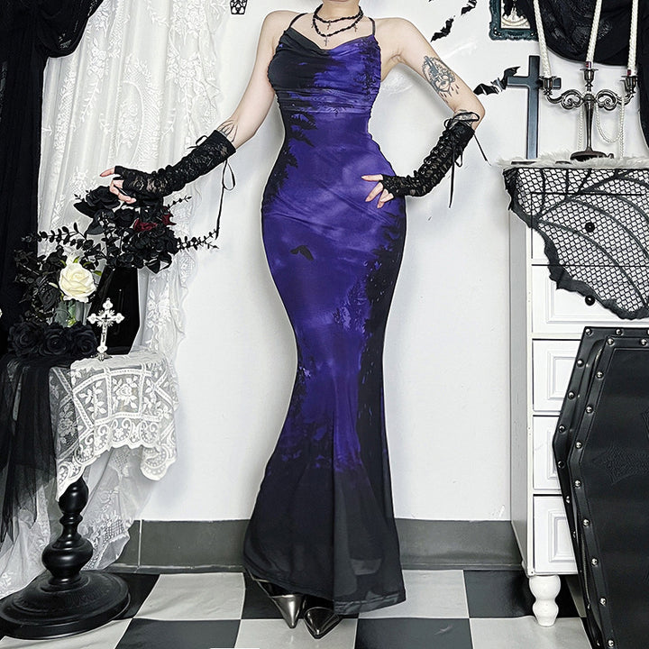 Ladies elegant maxi dress with seductive heart neckline and sophisticated layers