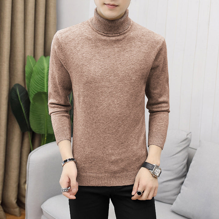 Men's stylish turtleneck sweater with fine structure Lisslune