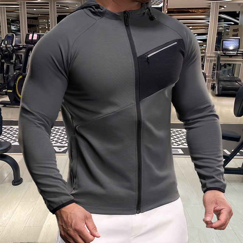 Men's Sporty Hooded Jacket with Practical Zipper Lisslune