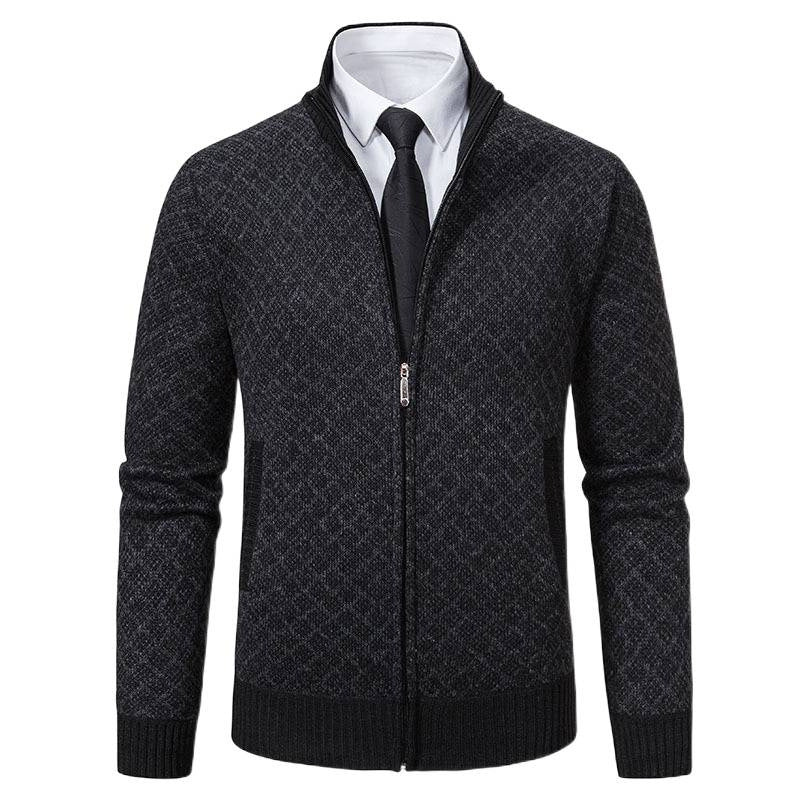 Men's Stylish Cardigan with High-Quality Cable Pattern and Zipper Lisslune