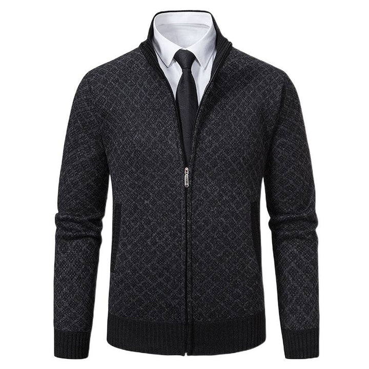 Men's Stylish Cardigan with High-Quality Cable Pattern and Zipper Lisslune