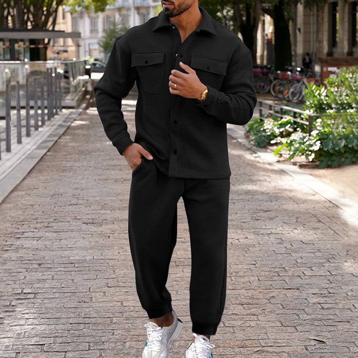 Men's stylish leisure set with practical pocket design Lisslune