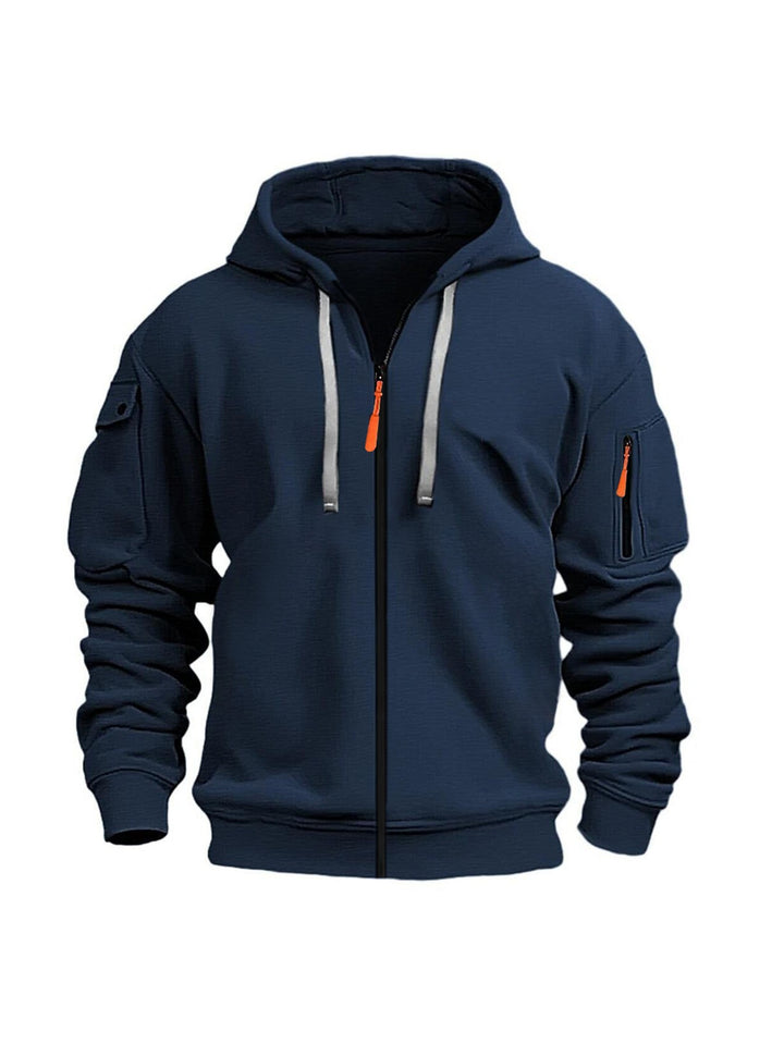 Men's hoodie jacket with functional zip pockets and modern cut Lisslune