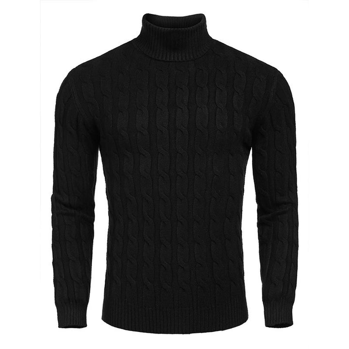Men's fashionable turtleneck sweater with textured knit look Lisslune