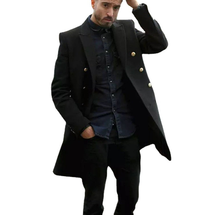 Men's stylish double-faced coat with golden buttons Lisslune