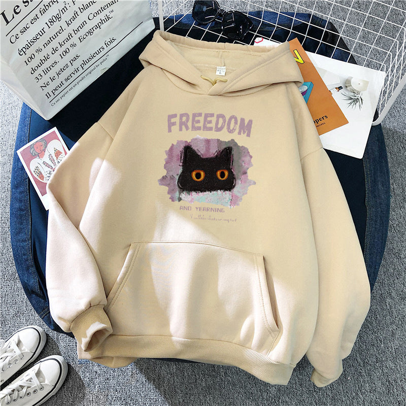 Women's hoodie with creative cat design Lisslune
