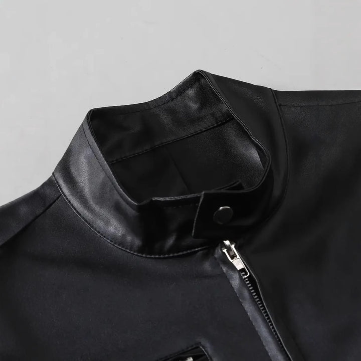 Men's elegant synthetic leather jacket with modern design Lisslune